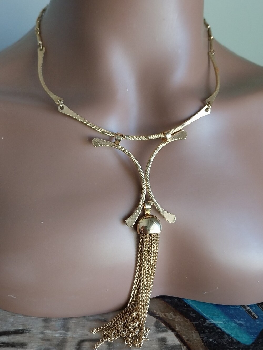 Sarah Coventry Gold-Tone Tassel Pendant Necklace